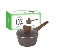 KASANOVA Casserole antiadhésive 0 Grassi, casserole pour induction, avec couvercle, revêtement antiadhésif, inox, four jusqu’à 250 °C (16 cm)