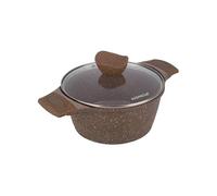 KASANOVA Casserole antiadhésive 0 Grassi, casserole pour induction, avec couvercle, revêtement antiadhésif, inox, four jusqu’à 250 °C (24 cm)