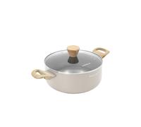 KASANOVA Casserole antiadhésive Cooking Therapy, 1 manche et couvercle, revêtement à base d’eau, compatible avec tous les types de feux, sans PFOA ni nickel (22 cm)