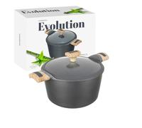 KASANOVA Casserole antiadhésive Evolution, casserole à induction, casserole de haute qualité avec couvercle, adaptée à toutes les plaques de cuisson (Casserole 22 cm)