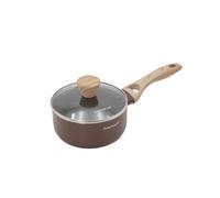 KASANOVA Cooking Therapy casserole antiadhésive marron, 1 manche, couvercle - R, revêtement à base d’eau, compatible avec tous les types de feux, sans PFOA ni nickel (16 cm)