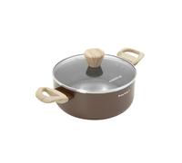 KASANOVA Cooking Therapy casserole antiadhésive marron, 1 manche, couvercle - R, revêtement à base d’eau, compatible avec tous les types de feux, sans PFOA ni nickel (22 cm)