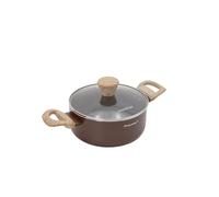 KASANOVA Cooking Therapy casserole antiadhésive marron, 1 manche, couvercle - R, revêtement à base d’eau, compatible avec tous les types de feux, sans PFOA ni nickel (18 cm)