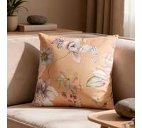 KASANOVA Coussin canapé velours 50 x 50 cm ocre fleurs