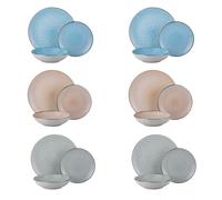 KASANOVA Ensemble de 18 assiettes colorées Inde en grès multicolore Table