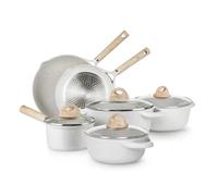 KASANOVA, Ensemble de Casseroles antiadhésives Belly Cosy, batterie de casseroles antiadhésives avec revêtement anti-rayures et anti-abrasion et poignée Soft Touch. (10 pièces)