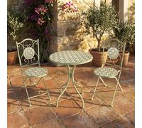 KASANOVA Ensemble de table de jardin et 2 chaises faïence Green Flower