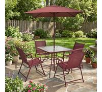 KASANOVA Ensemble table acajou avec parasol et 4 chaises