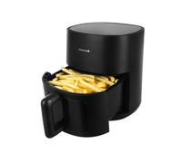 KASANOVA Friteuse à Air 4.5L, 1400W, 8 Programmes de cuisson, Température réglable jusqu'à 200°C, Affichage manuel, Arrêt automatique (Noire, Modèle analogique)