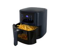 KASANOVA Friteuse à air avec écran digital, 12 programmes, capacité 5 L avec fenêtre transparente, cuisson légère sans huile ni fumée, 1500 W (Bleu)