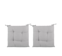 Kasanova Lot de 2 Coussins de Chaise Gris Clair 39 x 39 cm en Microfibre