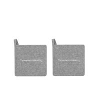KASANOVA Lot de 2 maniques 17 x 17 cm anthracite avec inscription en mélange de coton gris