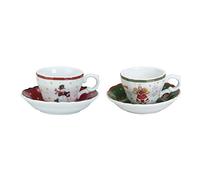 Kasanova Lot de 2 tasses à thé de Noël en porcelaine, multicolore