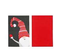 KASANOVA Lot de 2 torchons gnomes de Noël gris foncé et rouge gris