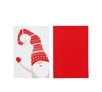 KASANOVA Lot de 2 Torchons Lutins de Noël 45x65 cm en Coton Mélangé - Torchons de Cuisine Décoratifs et Absorbants (Rouge et Blanc)