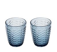 KASANOVA Lot de 2 verres à eau en verre bleu travaillé Milo