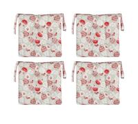 KASANOVA Lot de 4 coussins de chaise boules de Noël 39 x 39 cm Multicolore