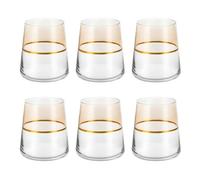KASANOVA Lot de 6 verres à eau 420 ml beige et or Spectrum