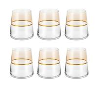 KASANOVA Lot de 6 verres à eau 420 ml beige et or Spectrum