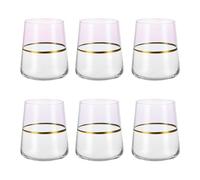 KASANOVA Lot de 6 verres à eau 420 ml rose et or Spectrum