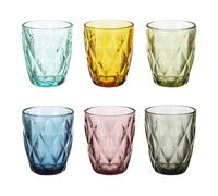 KASANOVA Lot de 6 verres à eau colorés verre Gemma
