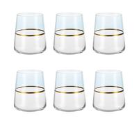 KASANOVA Lot de 6 verres d'eau 420 ml bleu et or Spectrum