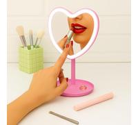 KASANOVA Miroir de Table Coeur avec LED Fuchsia