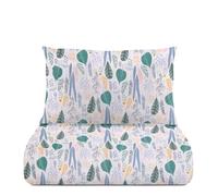 KASANOVA Parure de lit 1 place et demi feuilles coton