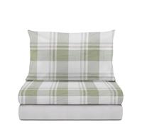 KASANOVA Parure de lit simple écossaise verte en flanelle