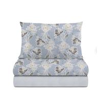 KASANOVA Parure de lit simple pétales bleu en flanelle