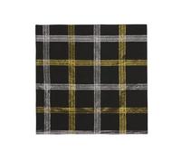 KASANOVA Pièce maîtresse de Noël Tartan Noir et Or Noir Textile Table et Cuisine