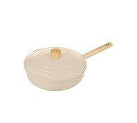 Kasanova Poêle à frire de 28 cm de haut avec couvercle en ivoire