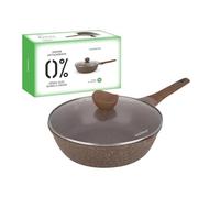 KASANOVA Poêle antiadhésive 0 Fat avec couvercle brun Cuisson (28 cm)
