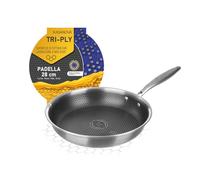 KASANOVA Poêle antiadhésive Tri-ply, Revêtement nid d'abeille, compatible avec le four et tous les types de cuisinières. (28 cm)