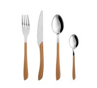 KASANOVA Set de couverts Afrodite, Set de couverts de table, Set 24 couverts en acier inoxydable, Couverts en acier inoxydable (Marron)