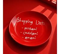 KASANOVA Soucoupe décorative en verre 18 cm Liste de courses rouge