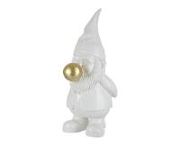 KASANOVA Statue Gnome avec Chewing Gum 18,5 x 22 x 42,5 cm Blanc