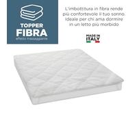 KASANOVA Surmatelas Massant No Stress - Fabriqué en Italie, Effet Massage, Confort extrême, Protection du Matelas, Lavable (Double)