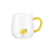 KASANOVA Tasse en verre borosilicate 380 ml Citron Jaune table, thé et café