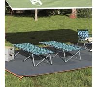 KASCBRTW Lot de 2 lits de camping pliants - 194 x 62,5 x 42,5 cm - Vert forêt - Lit de camp robuste pour aventures en plein air