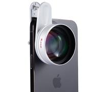 Kase Objectif macro HD Master amélioré pour iPhone 17 16 15 14 13 12 | Objectif macro professionnel pour smartphone iPhone Samsung Android Distance de prise de vue plus longue 45-85 mm Argent