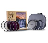 Kase Revolution Plus Master Kit de filtre magnétique résistant aux chocs en verre optique trempé avec anneaux à code couleur avec capuchon d'objectif CPL ND8 ND64 ND1000 et étui (62 mm)