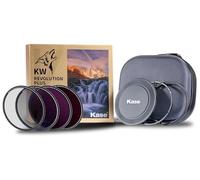 Kase Revolution Plus Master Kit de filtre magnétique résistant aux chocs en verre optique trempé avec anneaux à code couleur avec capuchon d'objectif CPL ND8 ND64 ND1000 et étui (43 mm)