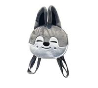 KASENFASHION Harajuku Mini sac à dos en peluche - Sac à dos au design Harajuku pour filles/adolescentes, Sac à dos Loup gris, 22-30cm