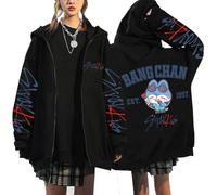 KASENFASHION Harajuku Sweat à Capuche - Y2K Sweat à Capuche zippé Mignon BangChan Lee Know Changbin Hyunjin Han Felix Seungmin I.N Motifs Unisexe Harajuku Streetwear, Noir8, 3XL