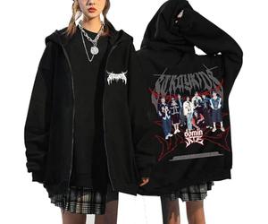 KASENFASHION Harajuku Y2K Sweat à Capuche - Sweat à Capuche zippé Mignon BangChan Lee Know Changbin Hyunjin Han Felix Seungmin I.N Harajuku Streetwear Unisexe, Noir11., L