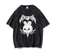 KASENFASHION K-Pop Shirt 2025 Stray Kids T-shirt pour homme et femme T-shirt tendance au look streetwear, Lapin noir, XL