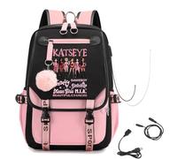 KASENFASHION Sac à Dos Harajuku Canvas Music Print, Sac à Dos École, Université et Voyage pour Garçons et Filles