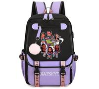KASENFASHION Sac à Dos Katseye École Canvas, Sac à Dos Multi-Compartiments pour Études, Loisirs et Voyage