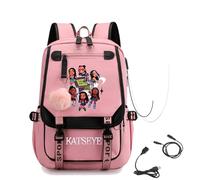 KASENFASHION Sac à Dos Katseye École Canvas, Sac à Dos Multi-Compartiments pour Études, Loisirs et Voyage